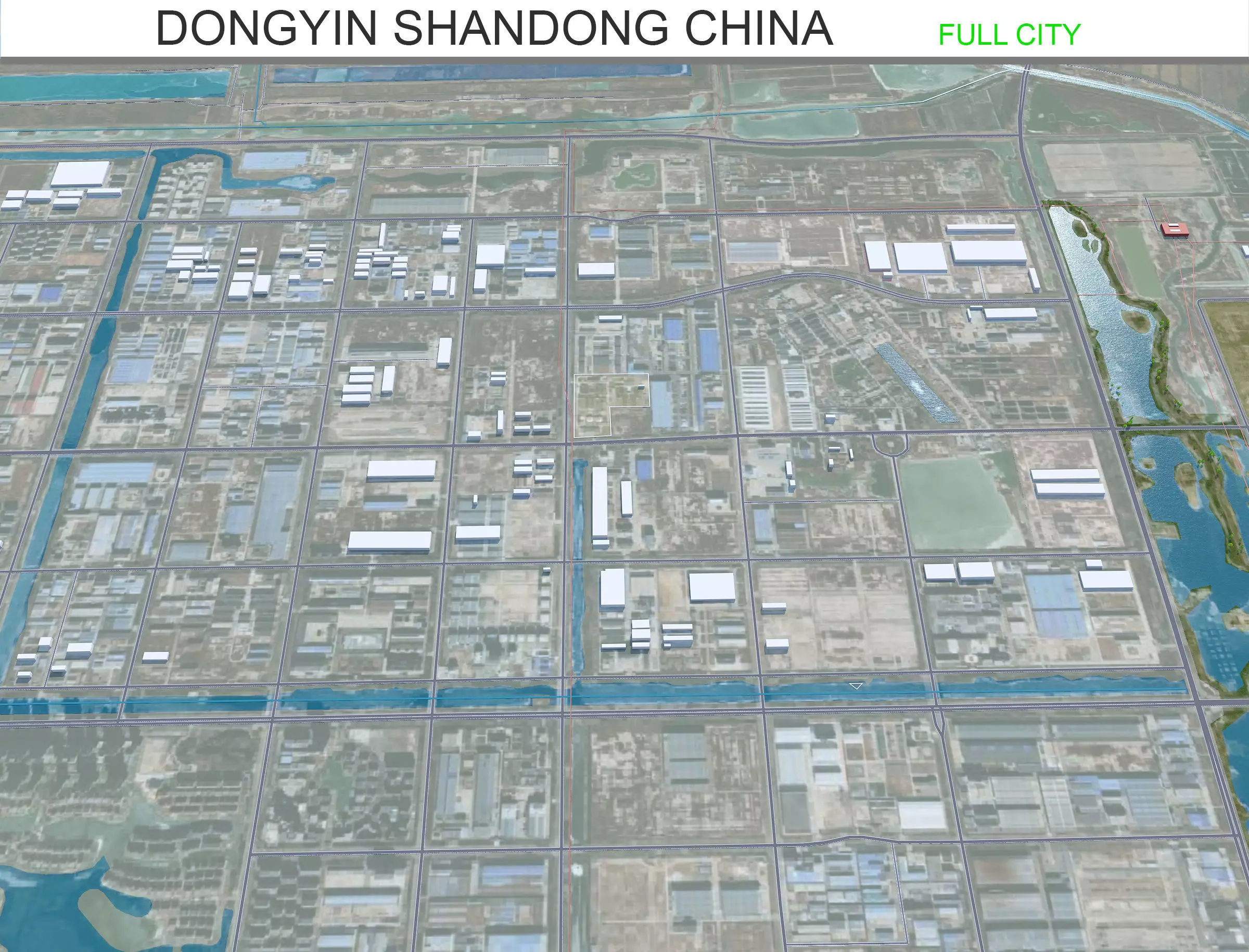 Dongyin Shandong China 80km Free low-poly 3D model