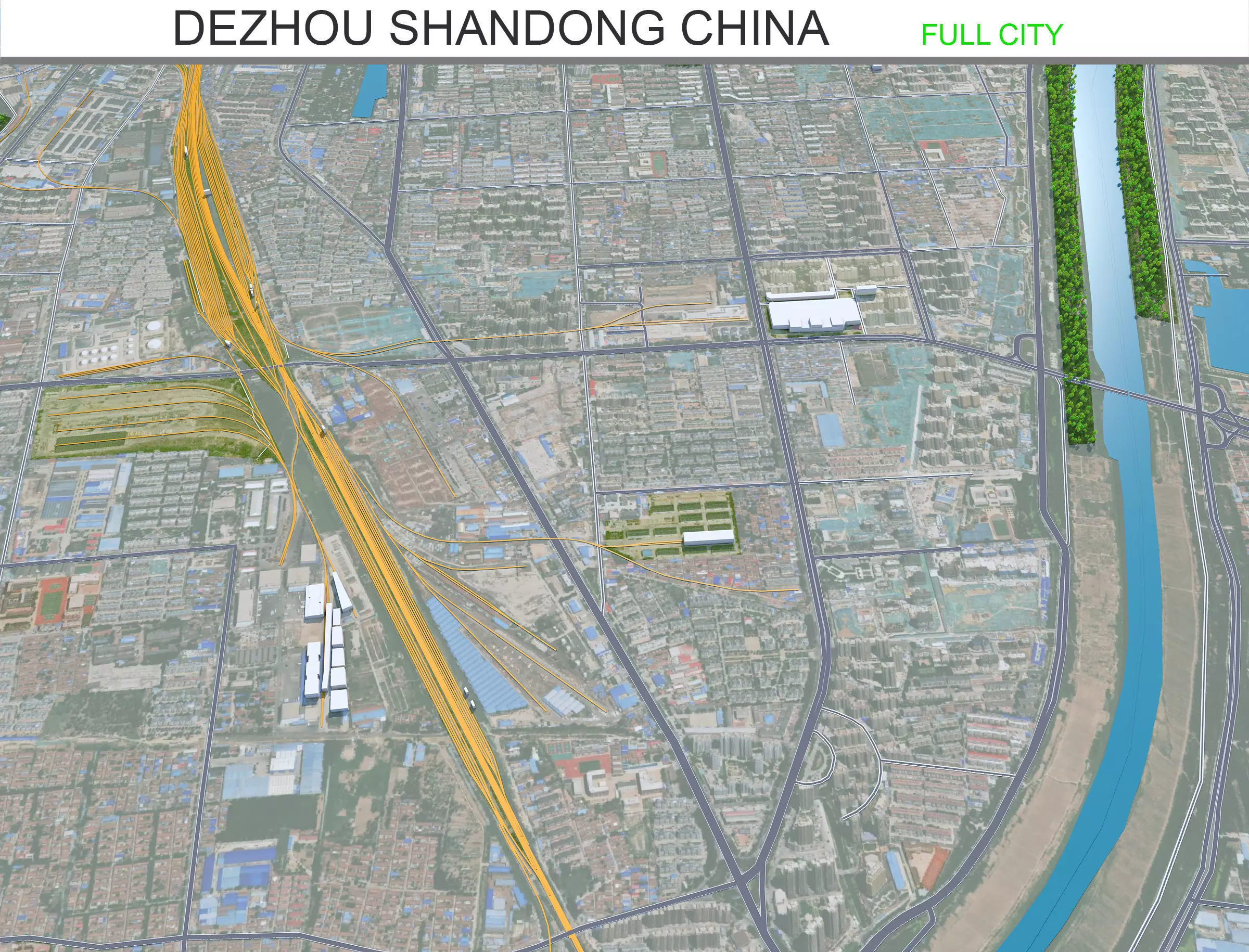 Dezhou Shandong China 25km Free low-poly 3D model