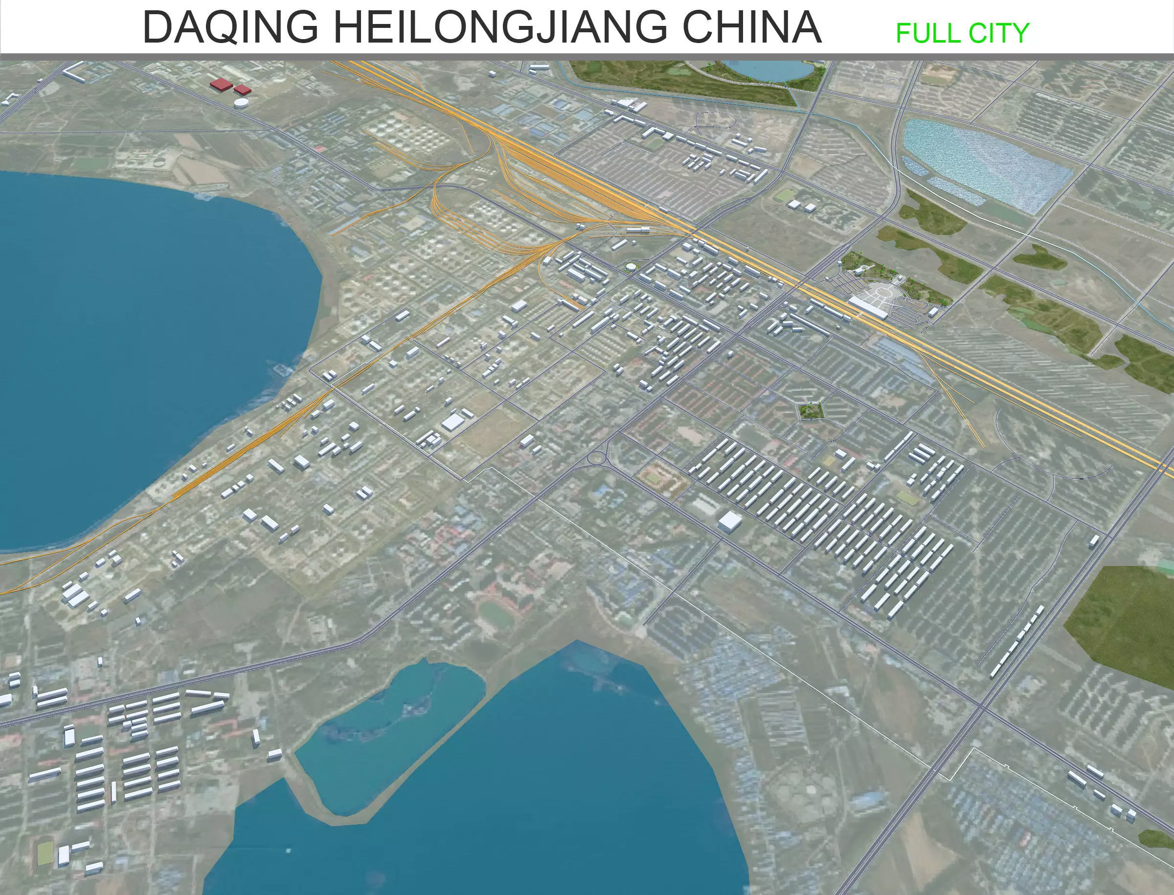 Daqing Heilongjiang China 120km Free low-poly 3D model