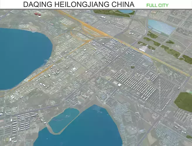 Daqing Heilongjiang China 120km Free low-poly 3D model