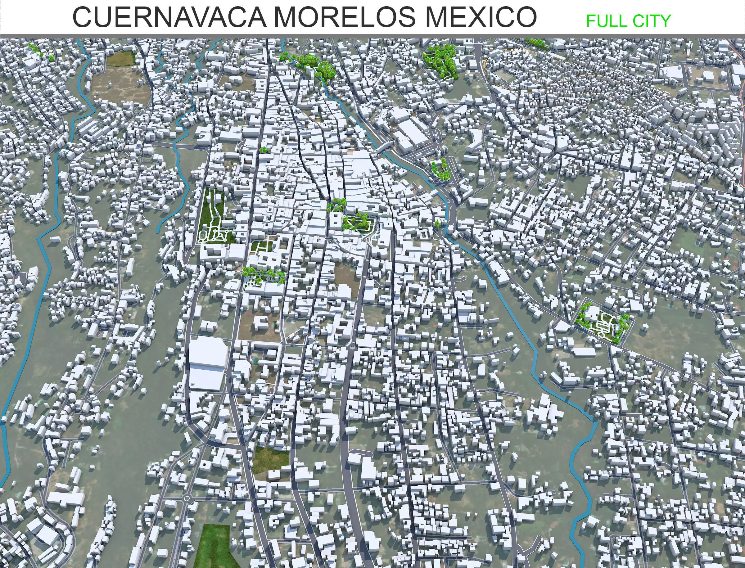 Cuernavaca Morelos Mexico 30km AI Low-poly 3D model