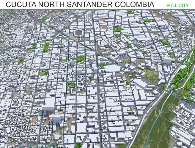 Cucuta North Santander Colombia 20km Low-poly 3D model