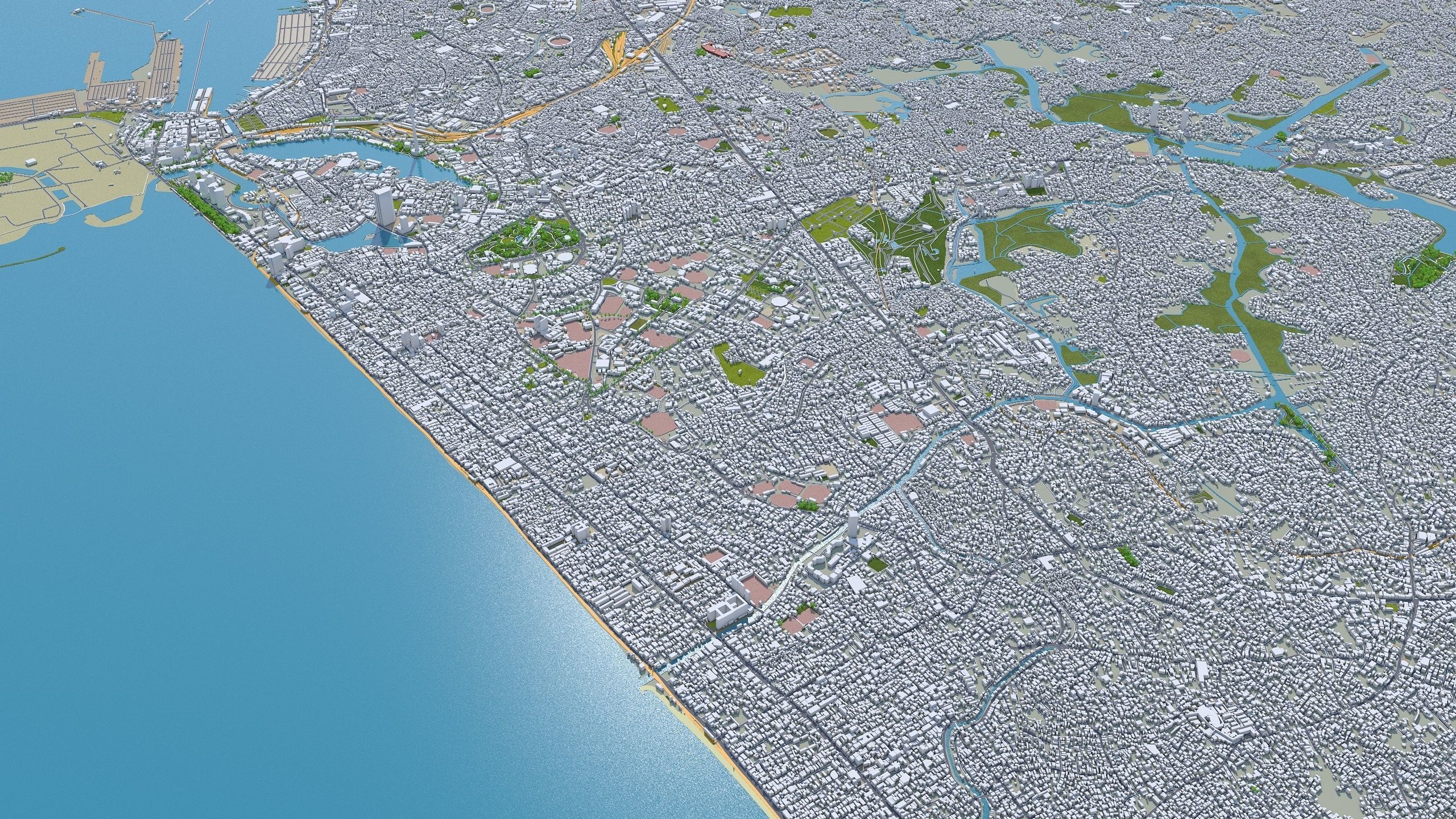 Colombo Sri Lanka 20km AI Low-poly 3D model_8