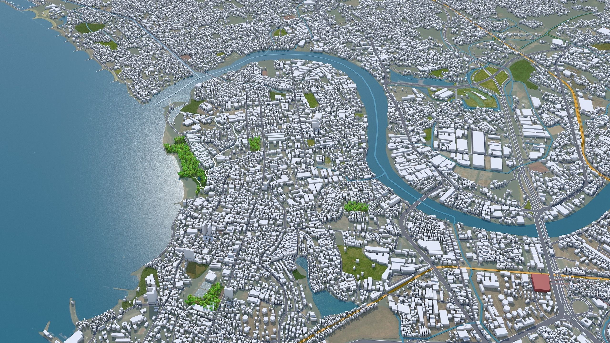 Colombo Sri Lanka 20km AI Low-poly 3D model_5