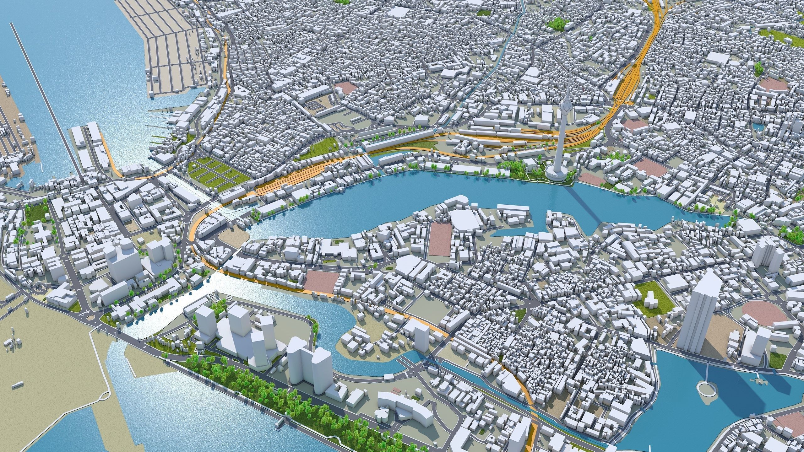 Colombo Sri Lanka 20km AI Low-poly 3D model_7
