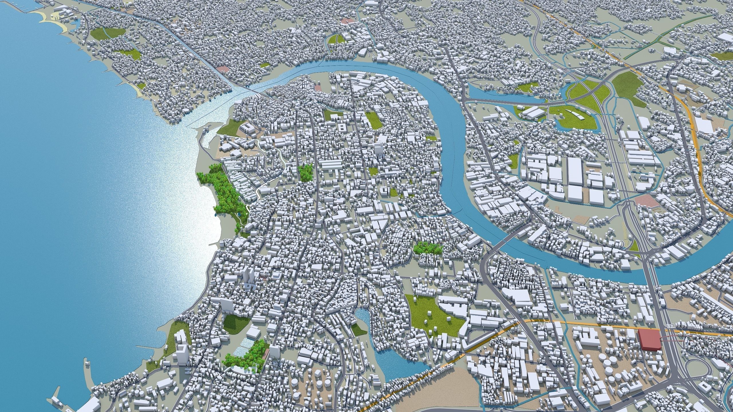 Colombo Sri Lanka 20km AI Low-poly 3D model_6