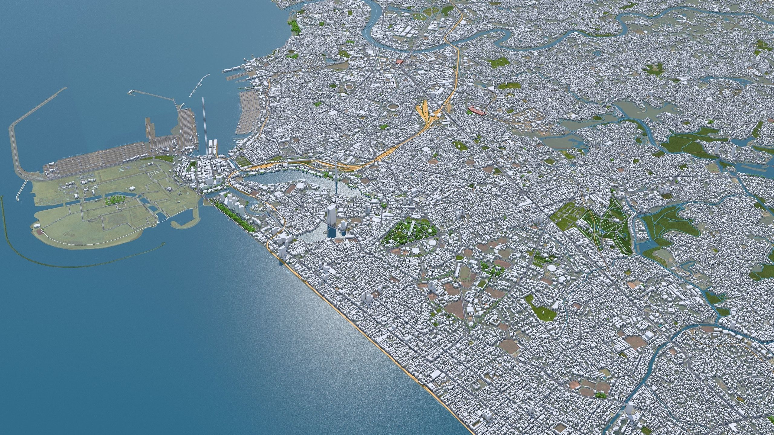 Colombo Sri Lanka 20km AI Low-poly 3D model_3