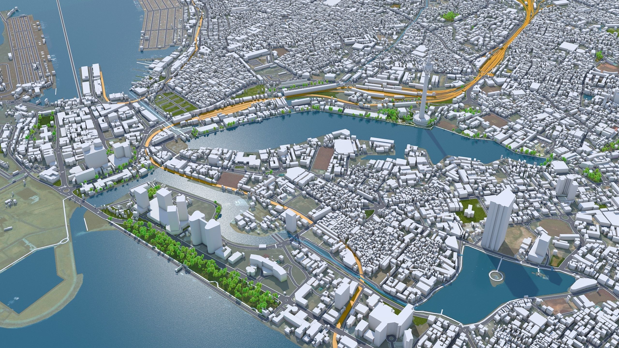 Colombo Sri Lanka 20km AI Low-poly 3D model_1