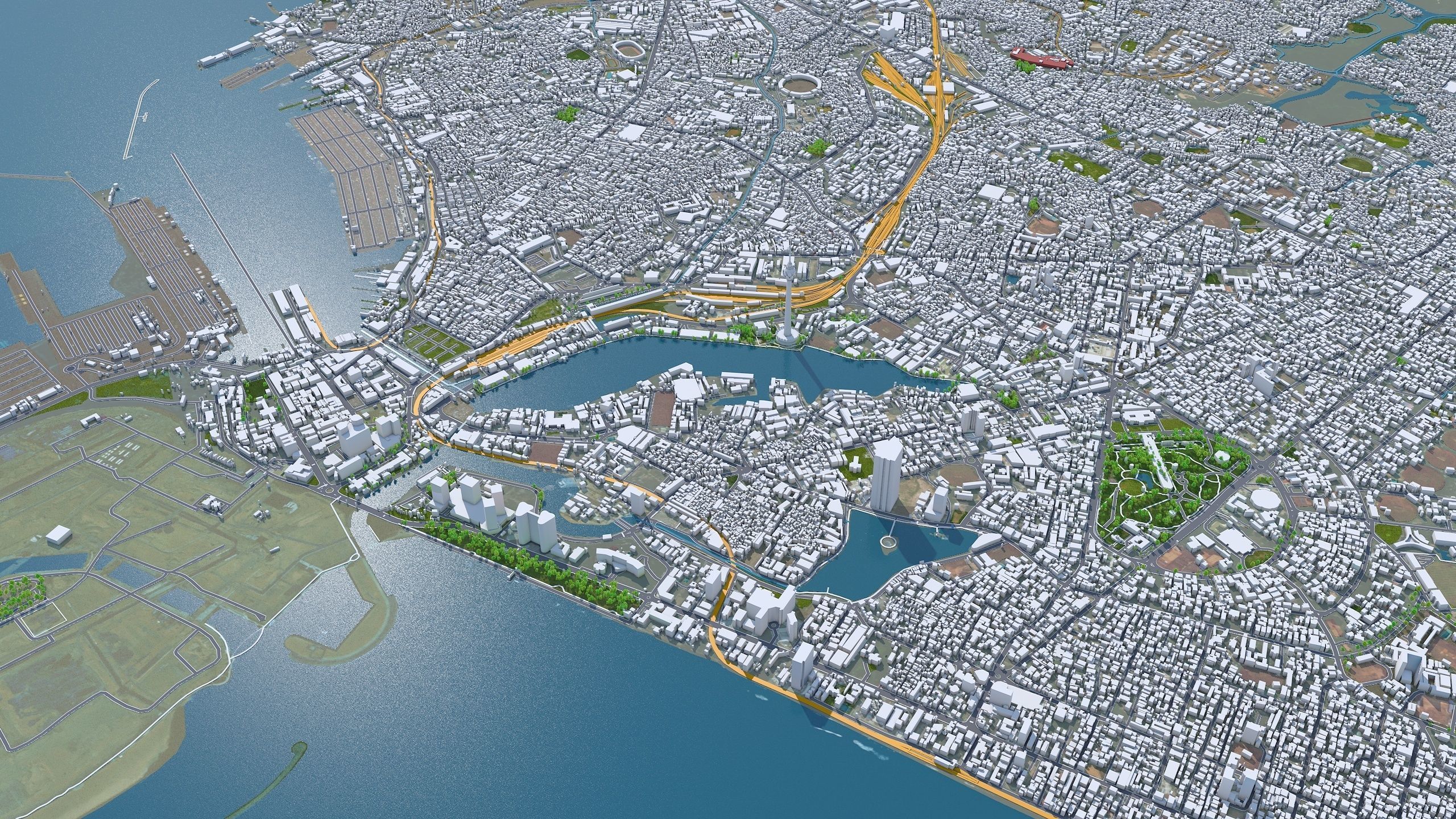 Colombo Sri Lanka 20km AI Low-poly 3D model_2