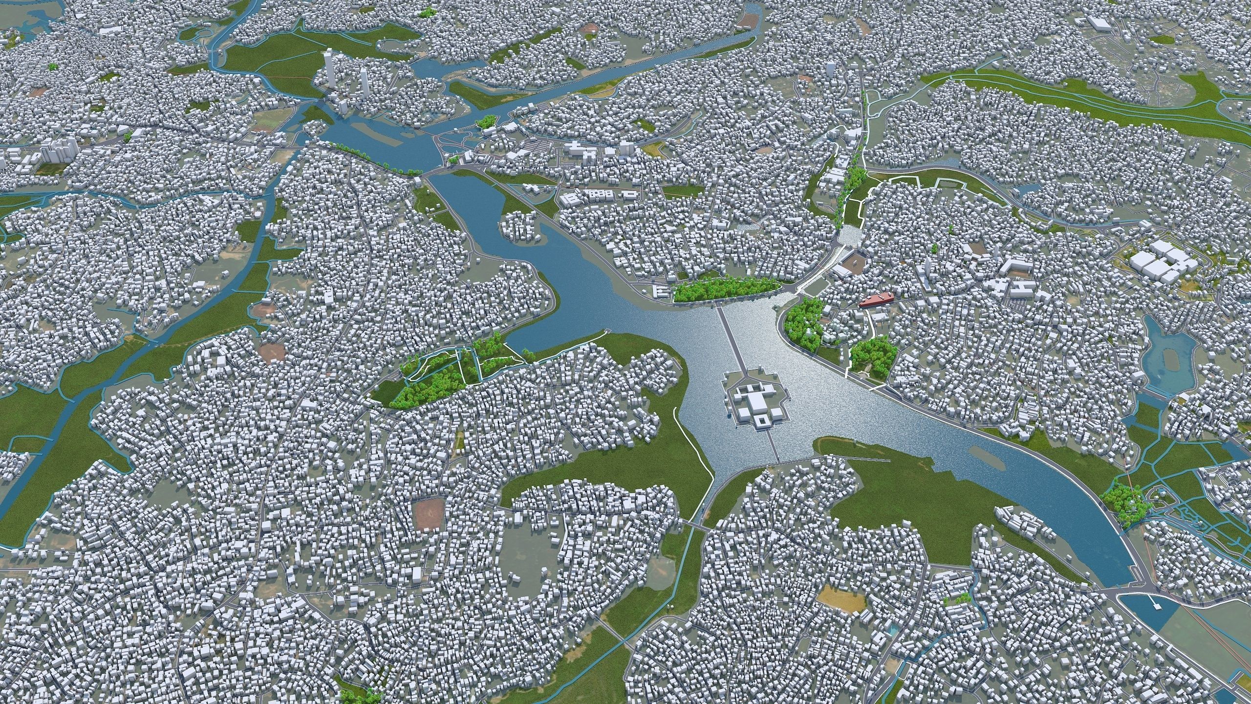 Colombo Sri Lanka 20km AI Low-poly 3D model_4