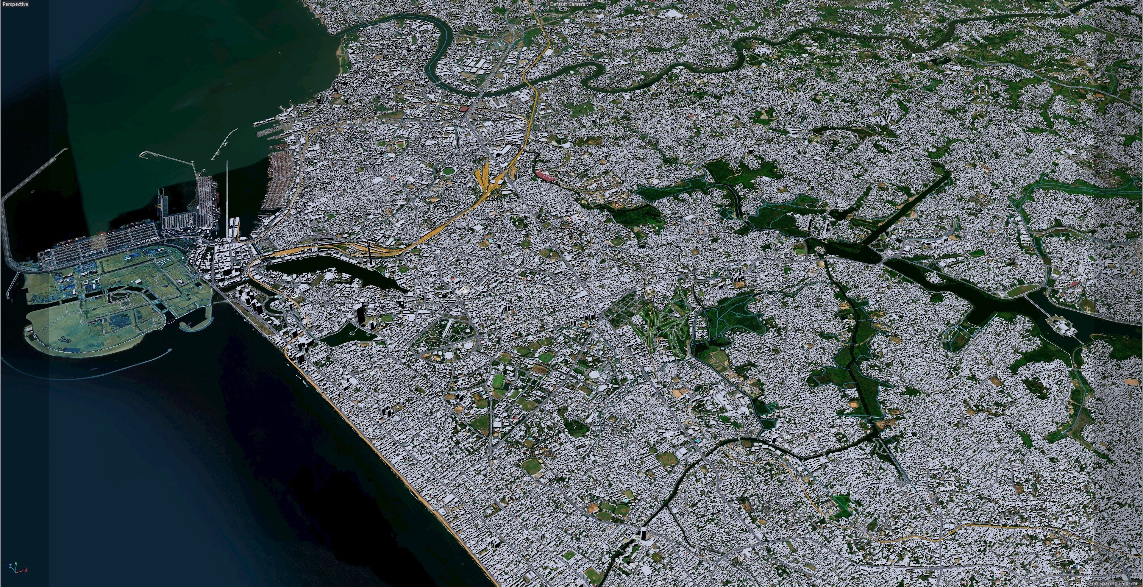 Colombo Sri Lanka 20km AI Low-poly 3D model_11