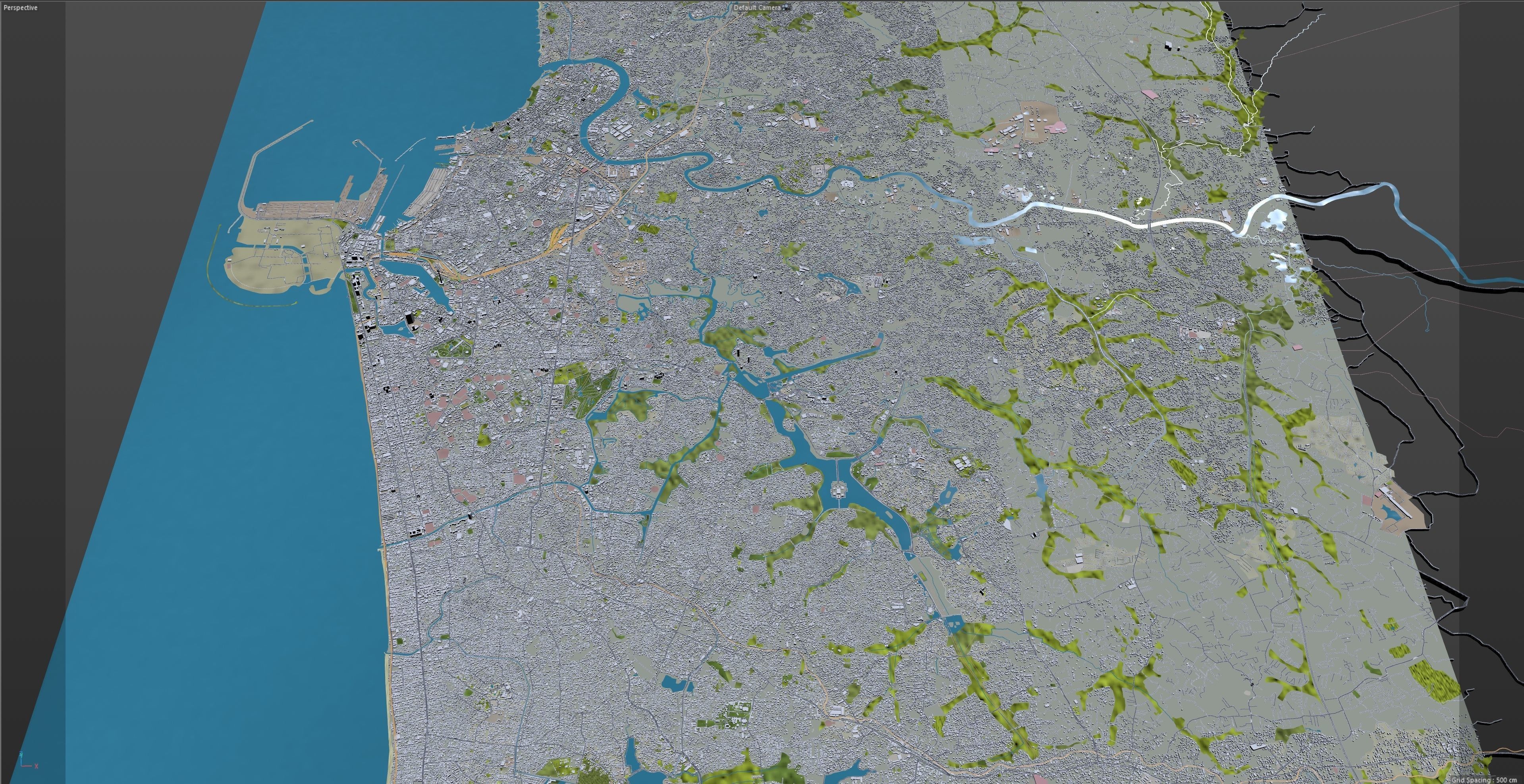 Colombo Sri Lanka 20km AI Low-poly 3D model_9