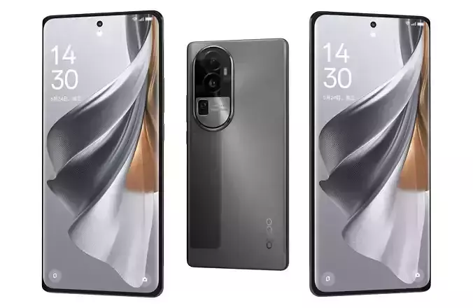 OPPO Reno10 Black Low-poly 3D model