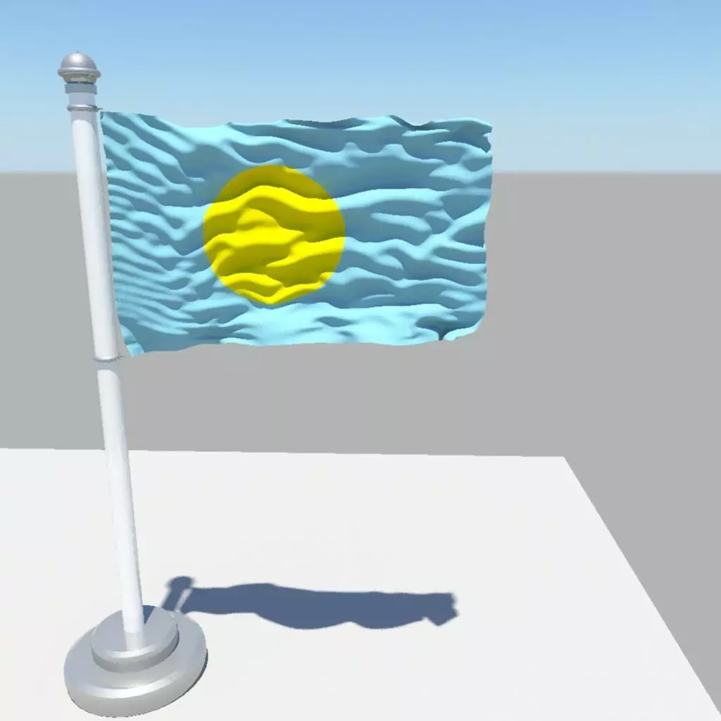 Palau flag 3D model