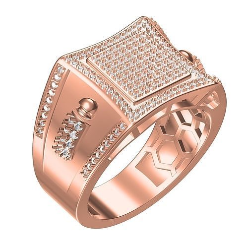 Illusion Style Diamond Ring for Men 3D print model