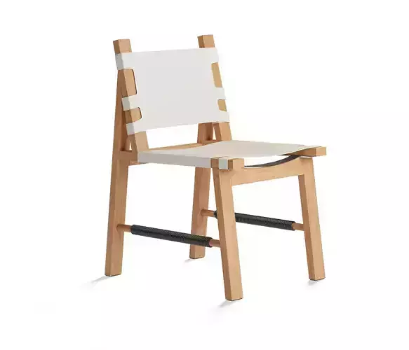 Hedley Outdoor Dining Chair-Ivory 3D model