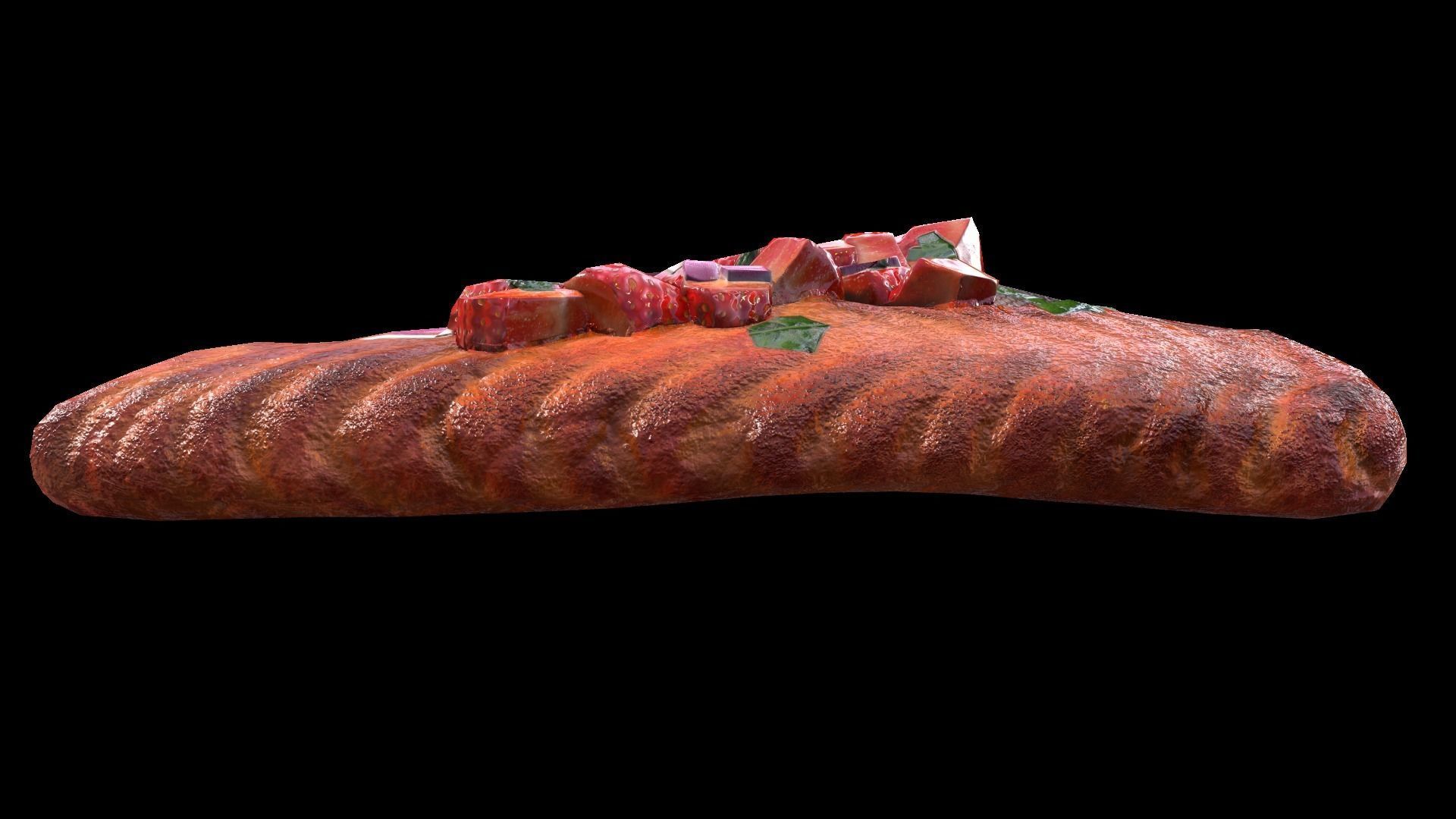 SalmonStrawberryBasil Low-poly 3D model_6