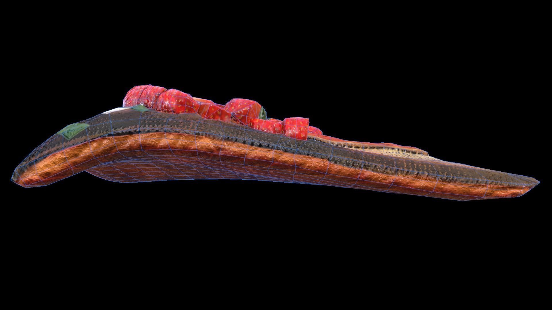 SalmonStrawberryBasil Low-poly 3D model_8