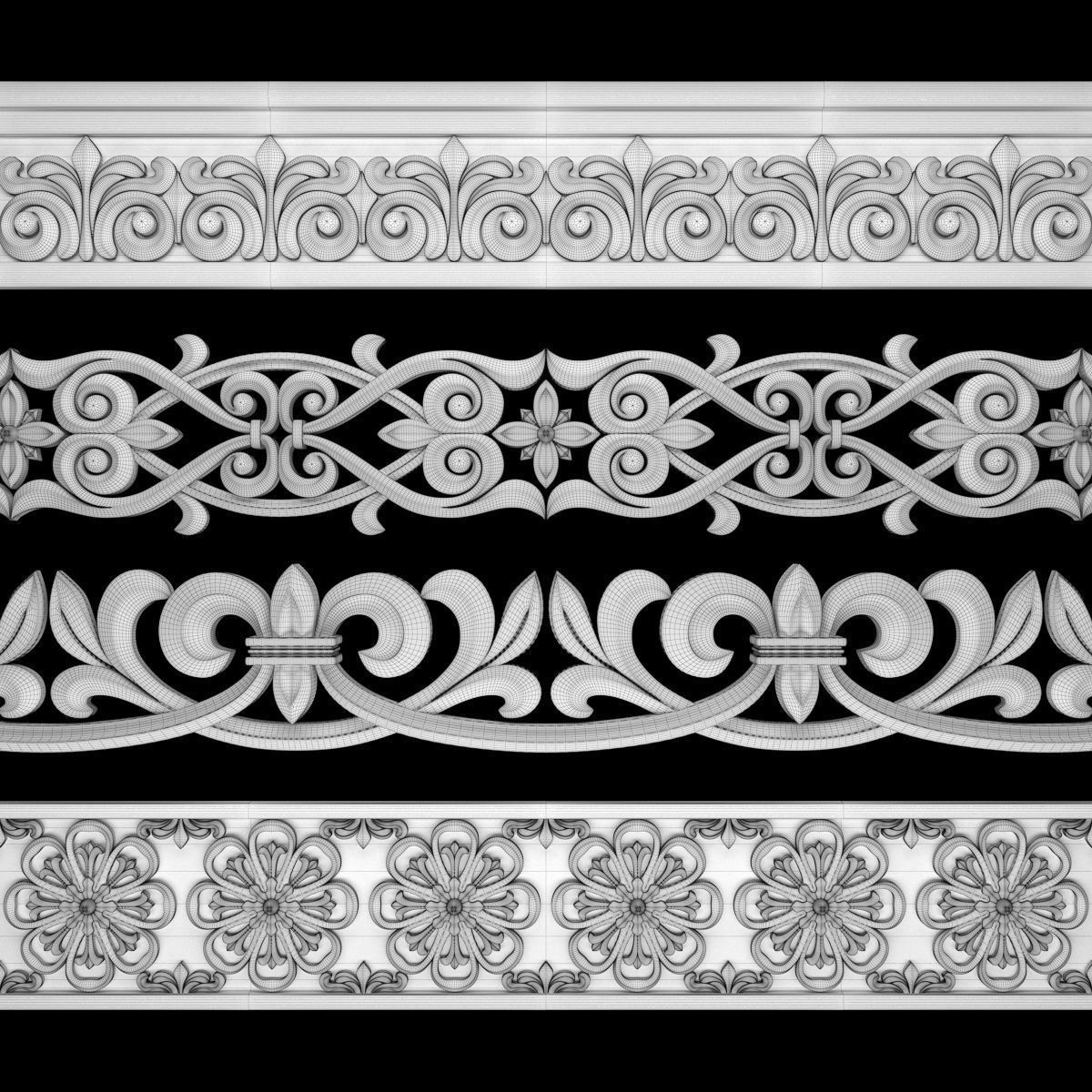 Ornament Element Pack 10 3D model_4