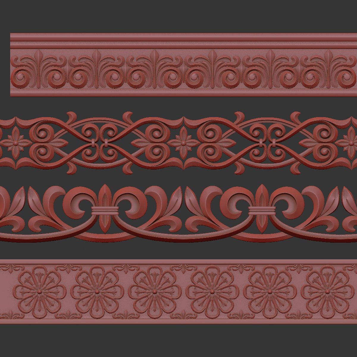 Ornament Element Pack 10 3D model_6