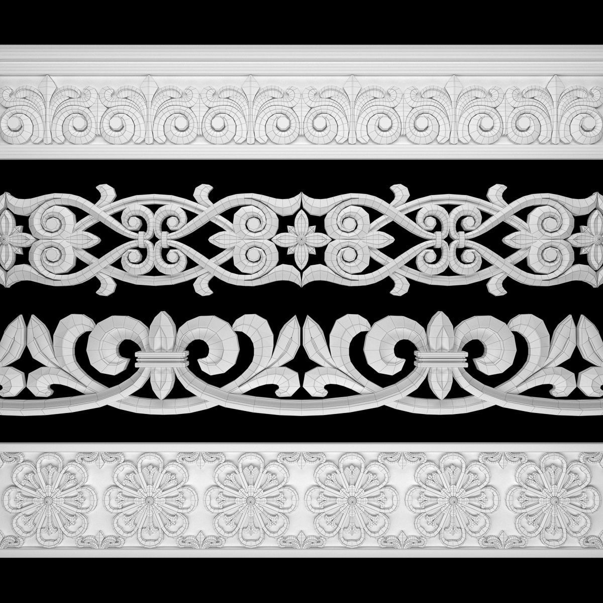 Ornament Element Pack 10 3D model_3