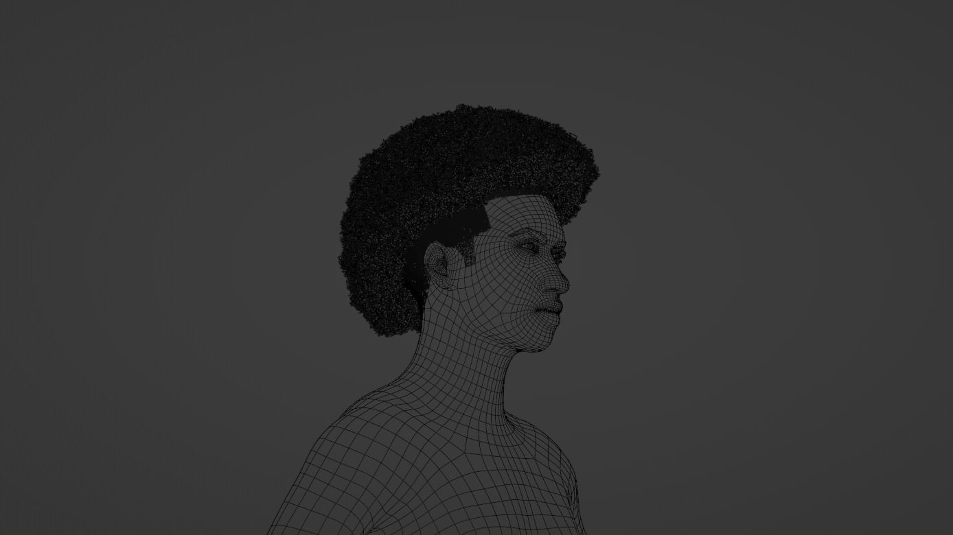 Afro Mullet 3D model_24