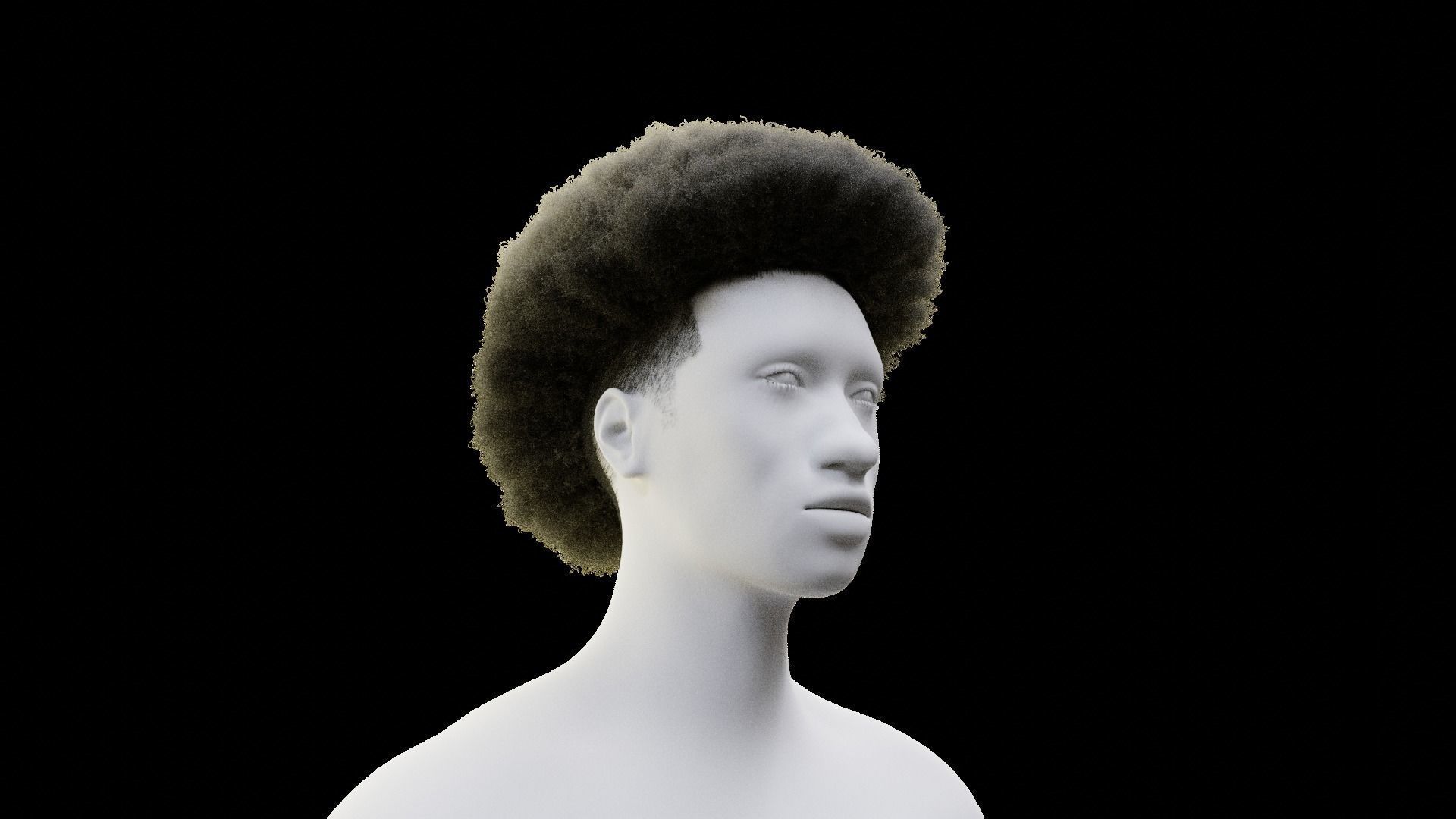 Afro Mullet 3D model_3