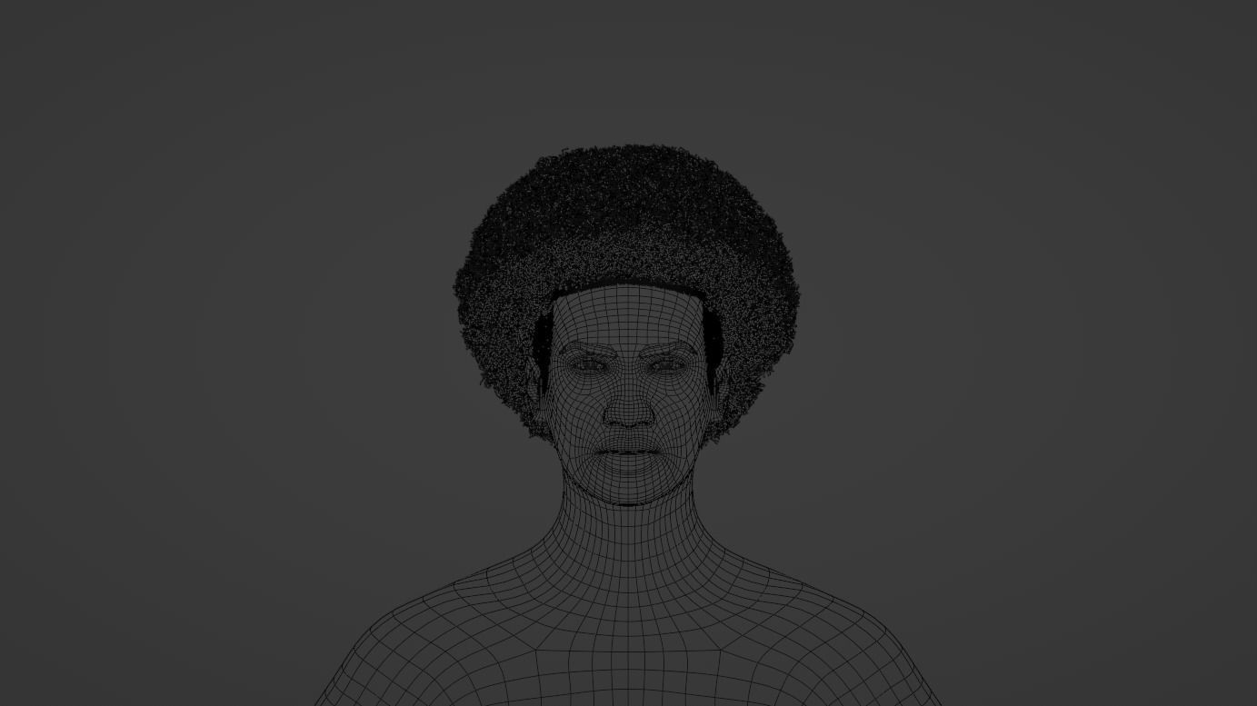 Afro Mullet 3D model_18