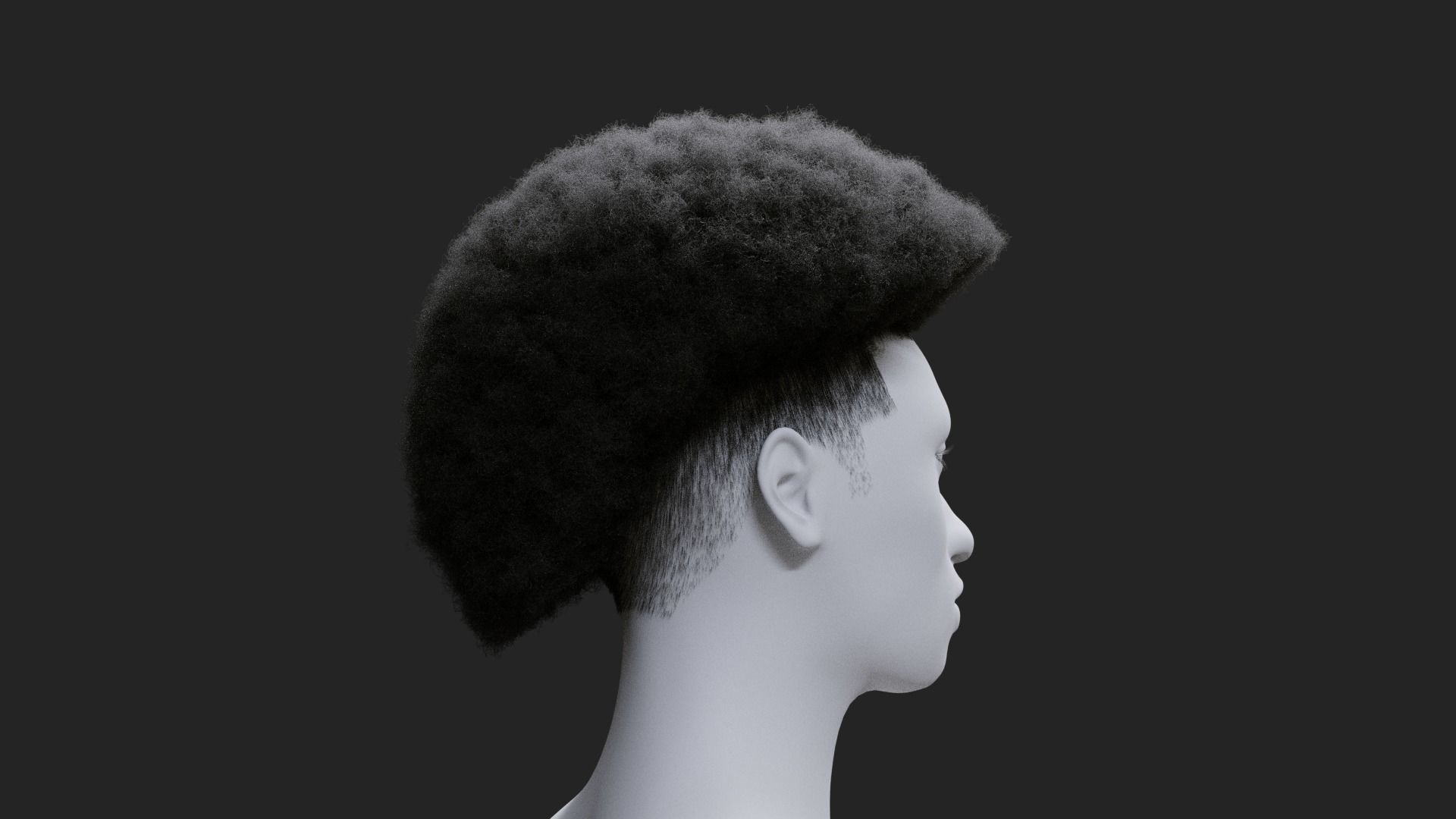 Afro Mullet 3D model_7