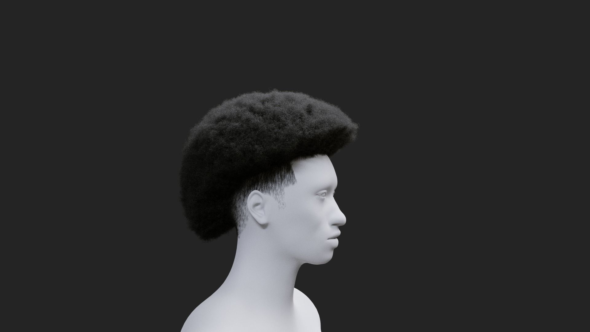 Afro Mullet 3D model_6