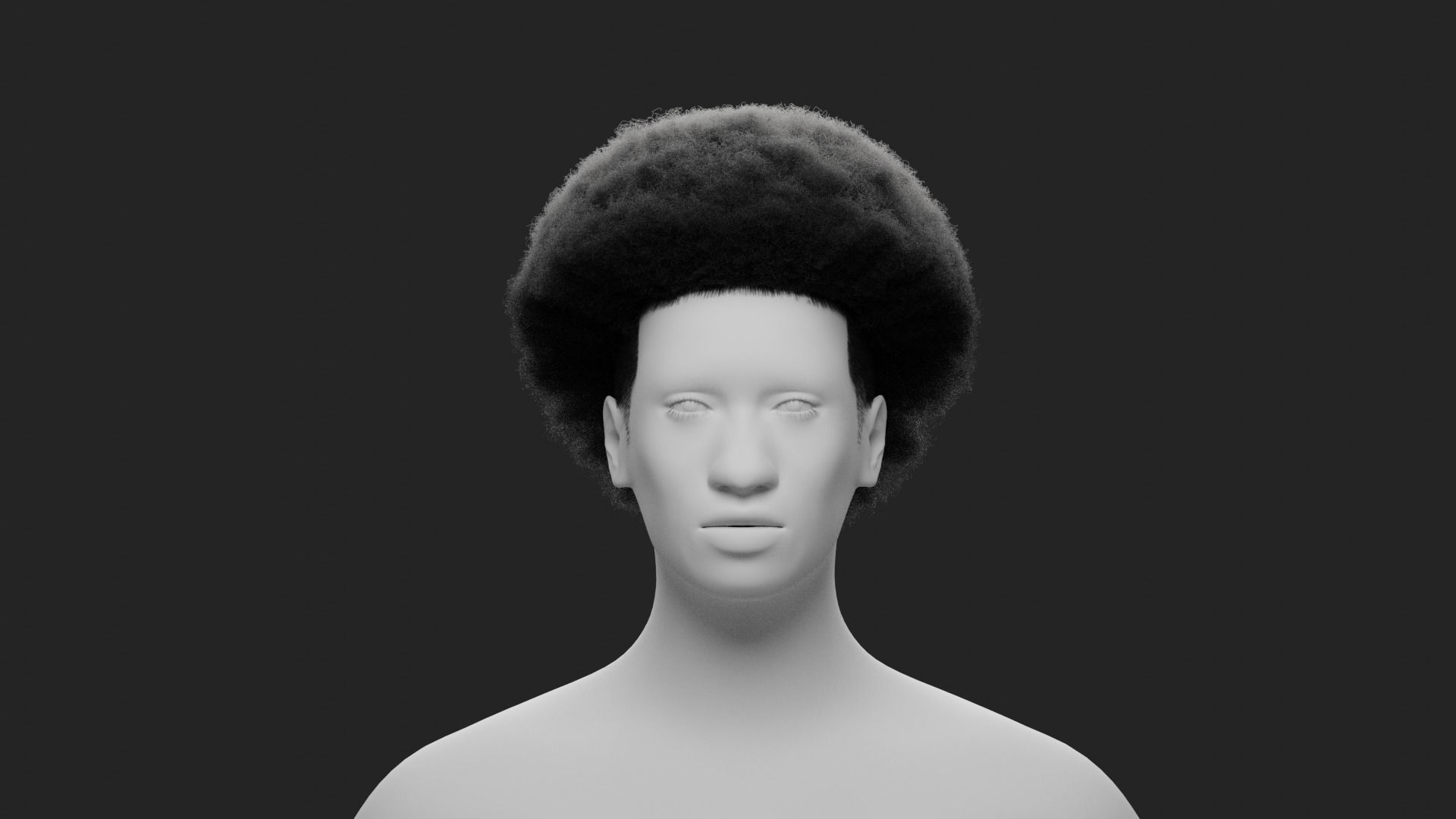 Afro Mullet 3D model_16