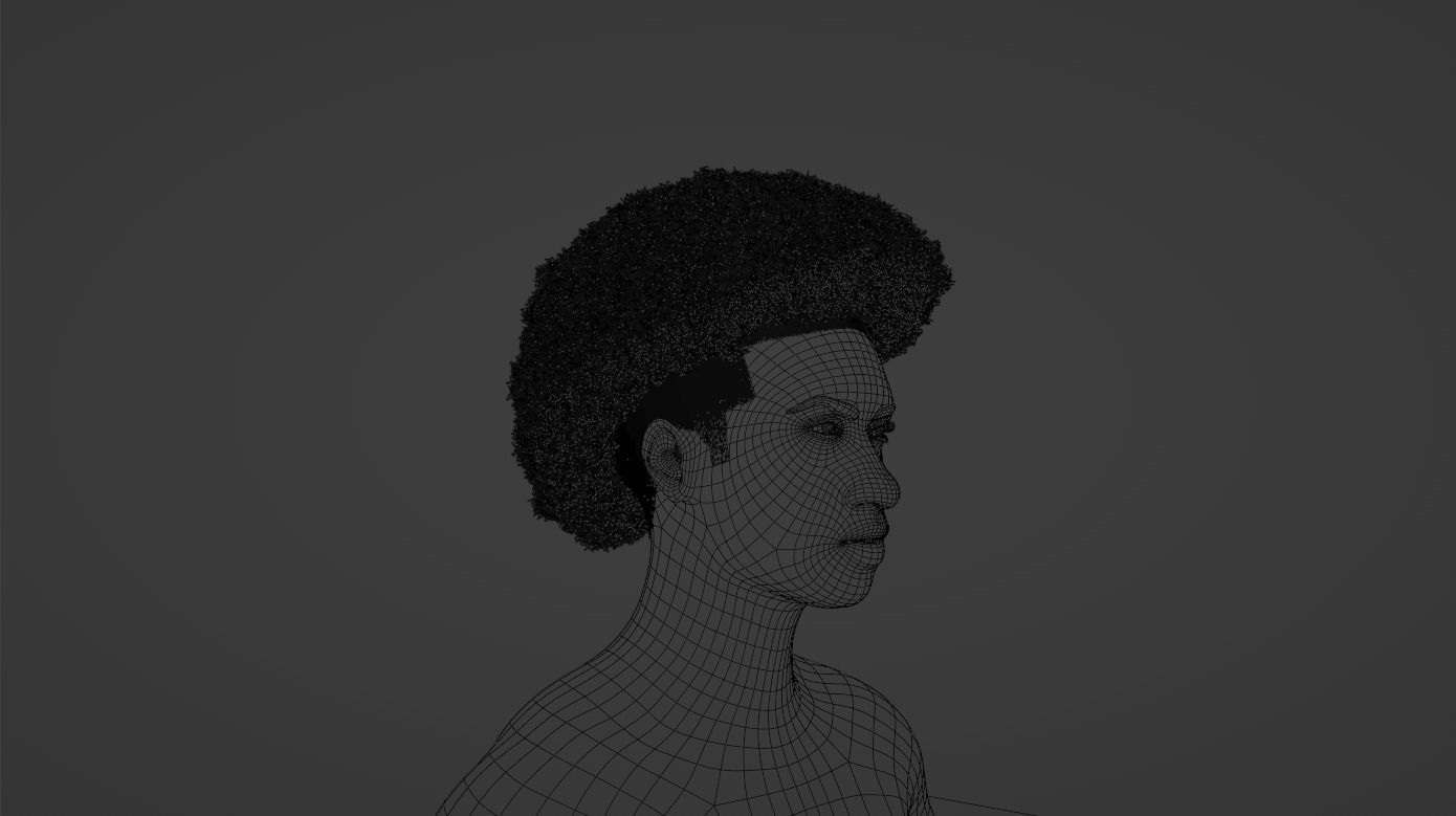Afro Mullet 3D model_21