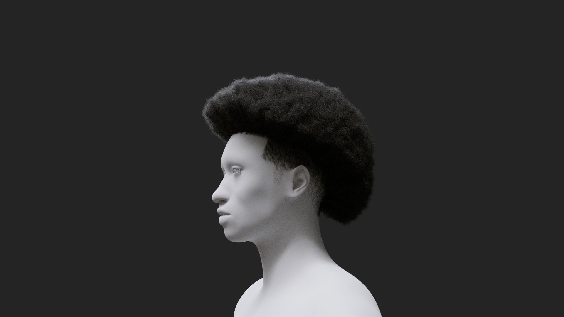 Afro Mullet 3D model_4