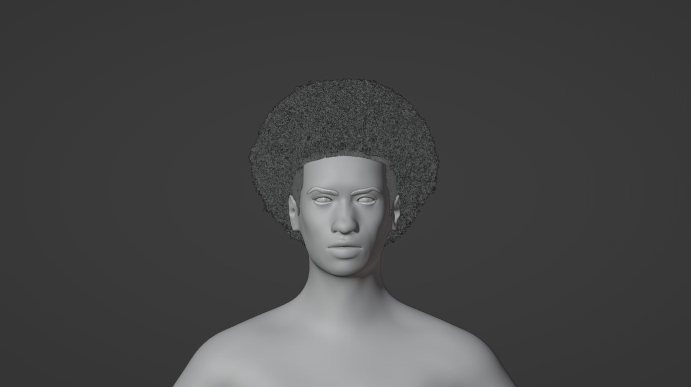 Afro Mullet 3D model_17