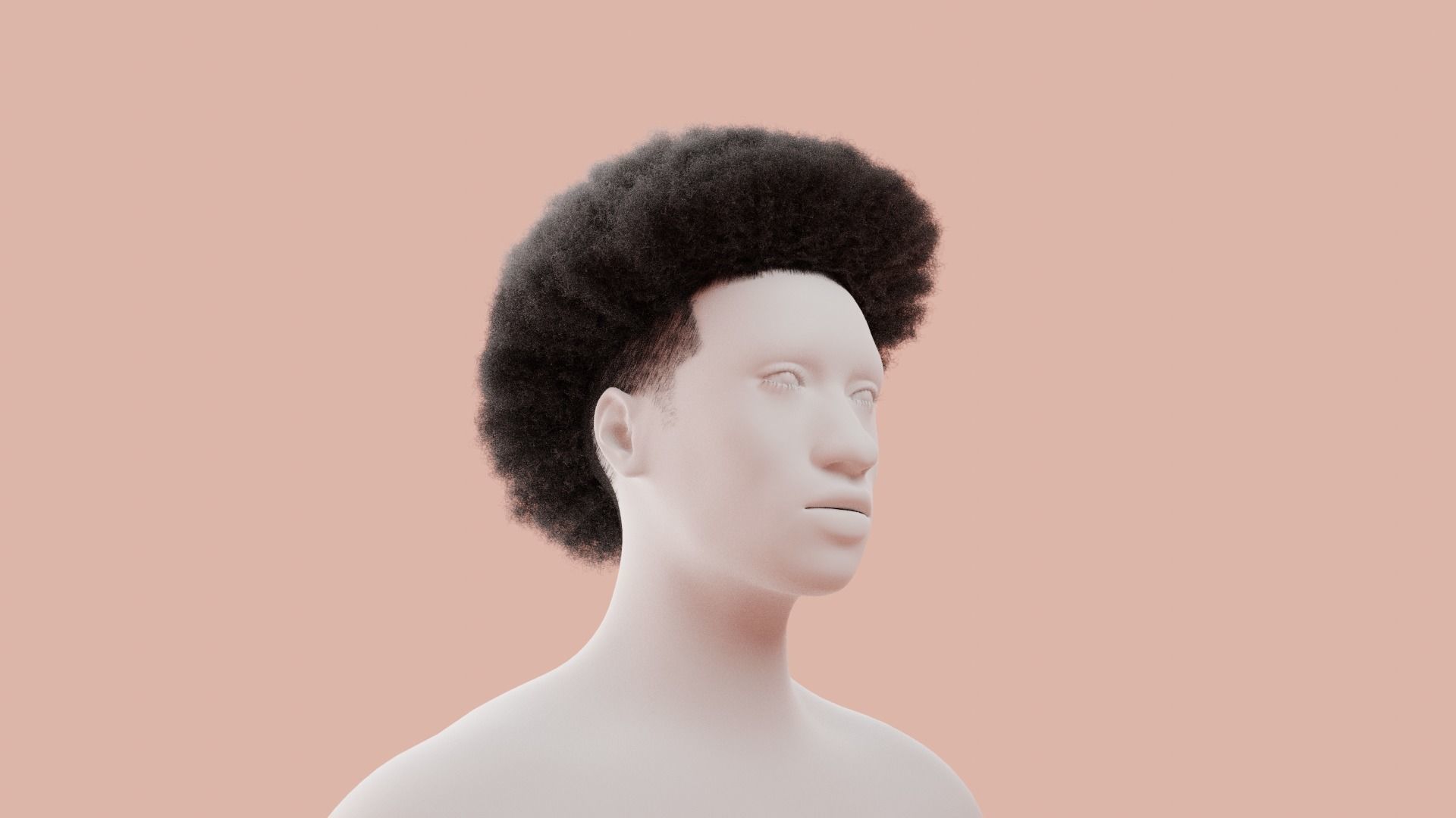 Afro Mullet 3D model_2