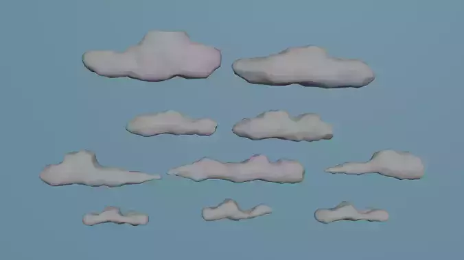 Cartoon Clouds- 10 Pack - Free Free low-poly 3D model