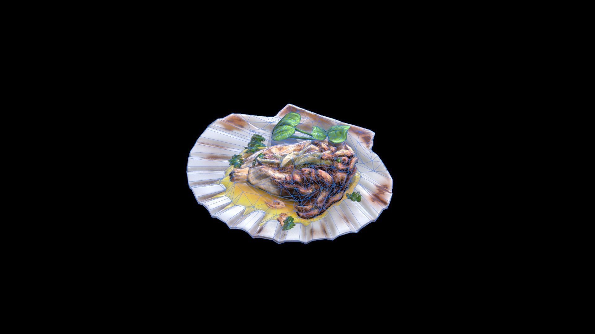 ScallopGrilledButter Low-poly 3D model_8