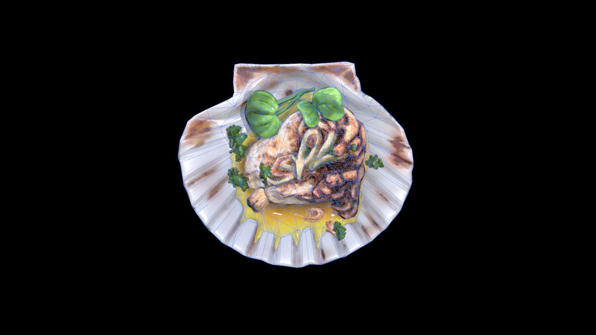 ScallopGrilledButter Low-poly 3D model_9