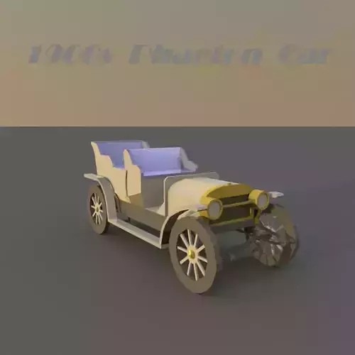 Small 1900s Passenger Car Free low-poly 3D model