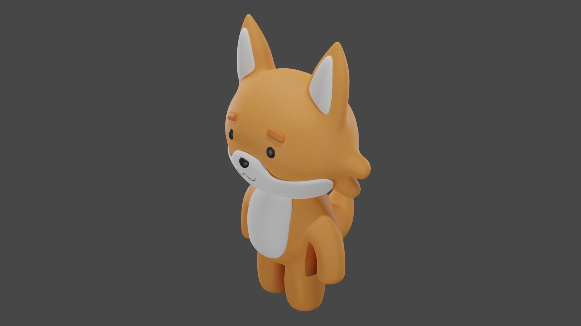 Cute Fox Model 3D model_1