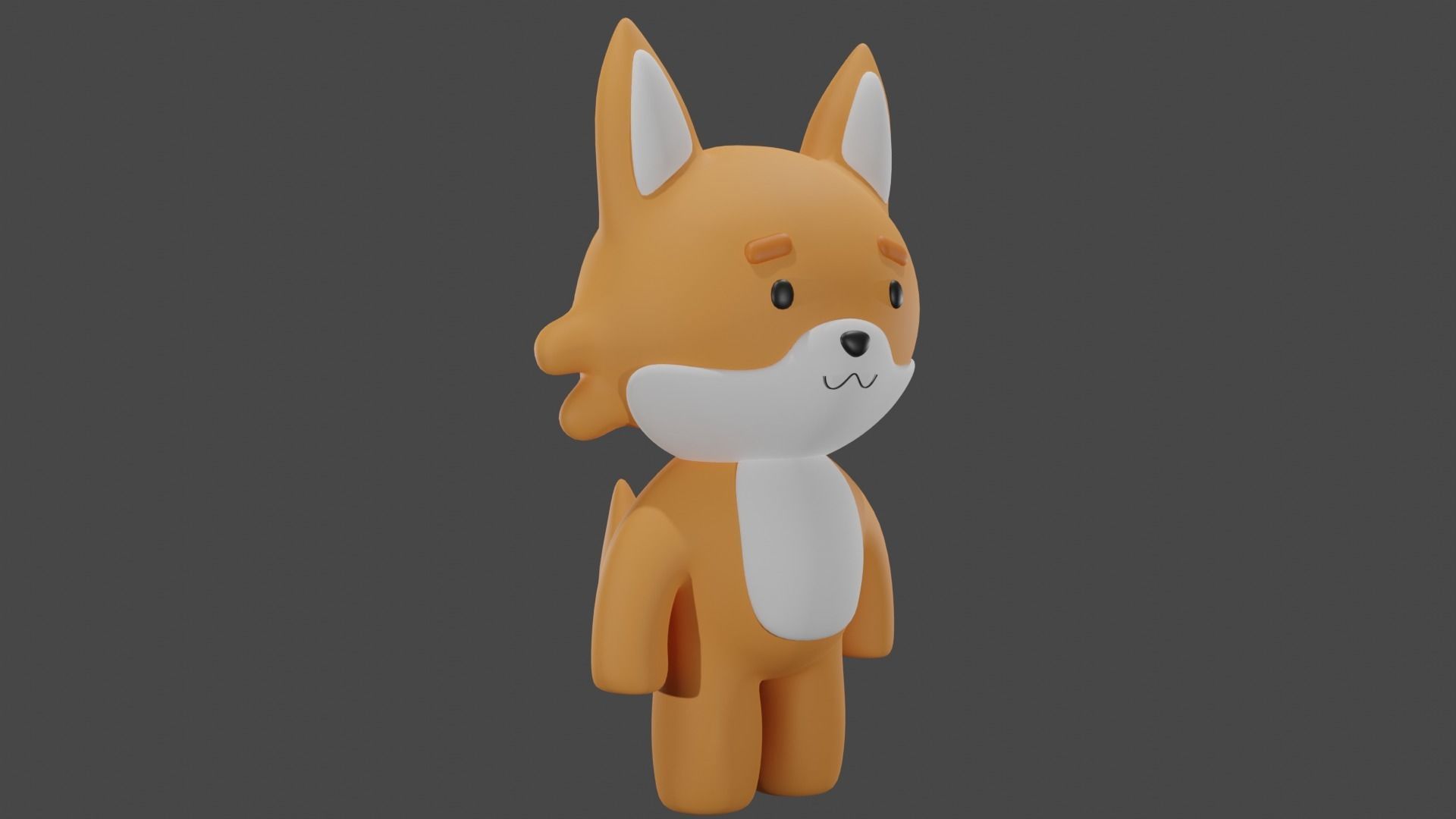 Cute Fox Model 3D model_2
