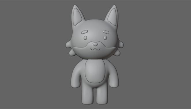 Cute Fox Model 3D model_6
