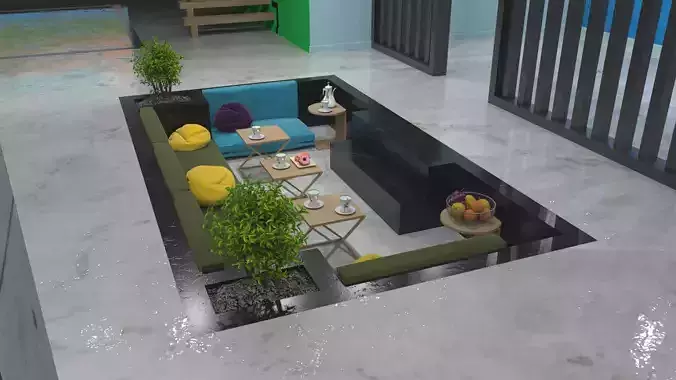 Arabic majlis area inside the villa