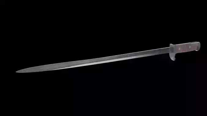 German bayonet Seitengewehr 1898 S98 Low-poly 3D model