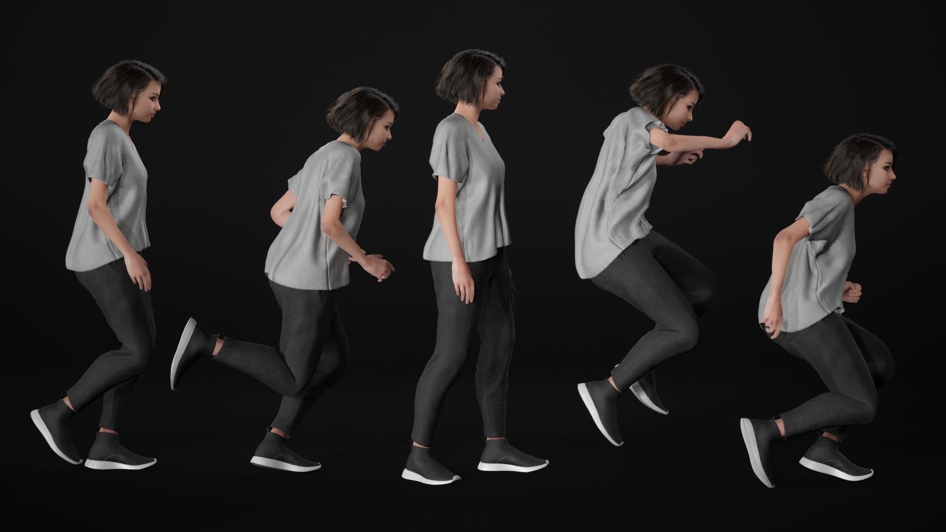 Woman Casual Outfit 5 - Modular - Rigged Low-poly 3D model_17