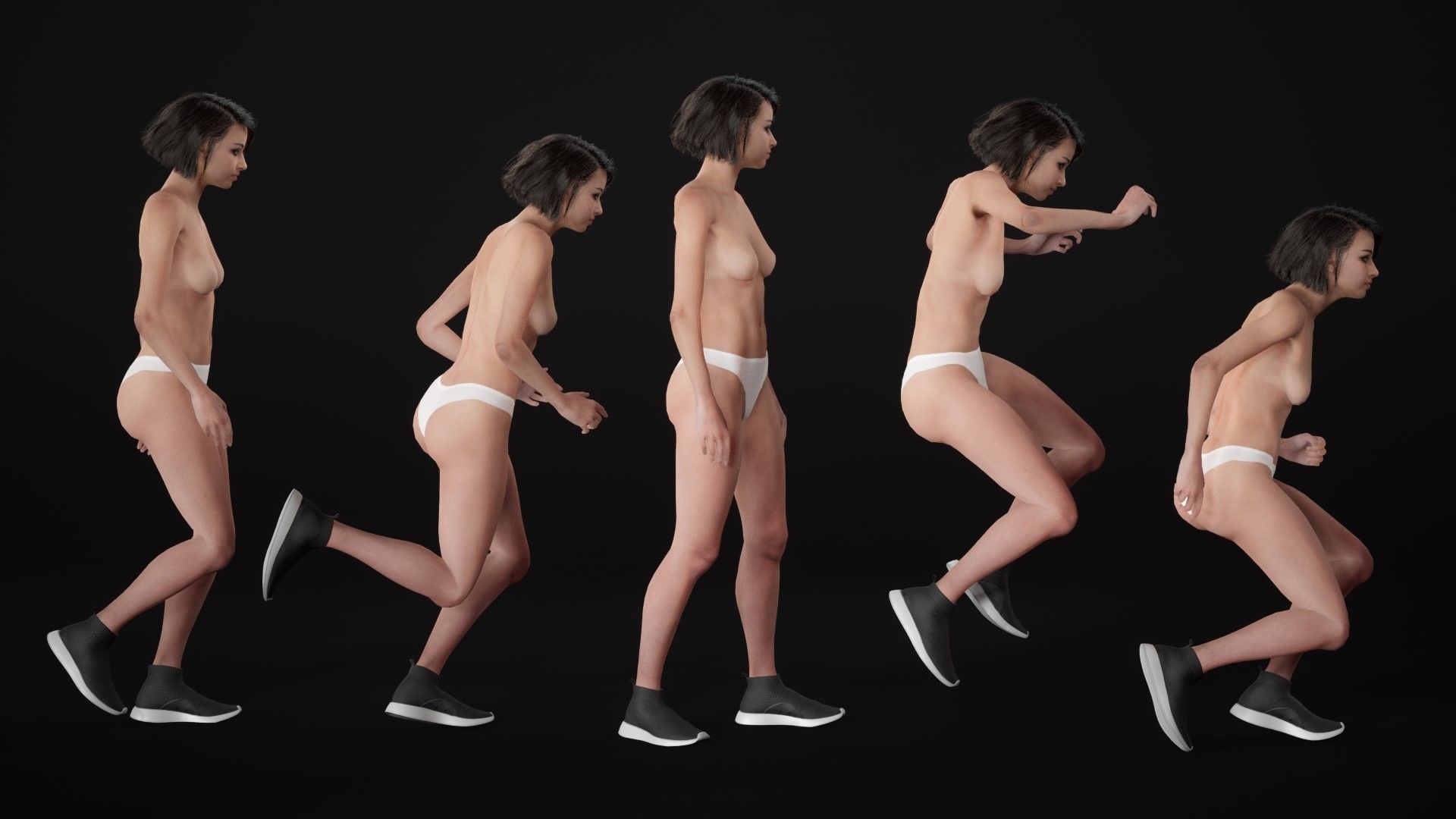 Woman Casual Outfit 5 - Modular - Rigged Low-poly 3D model_18