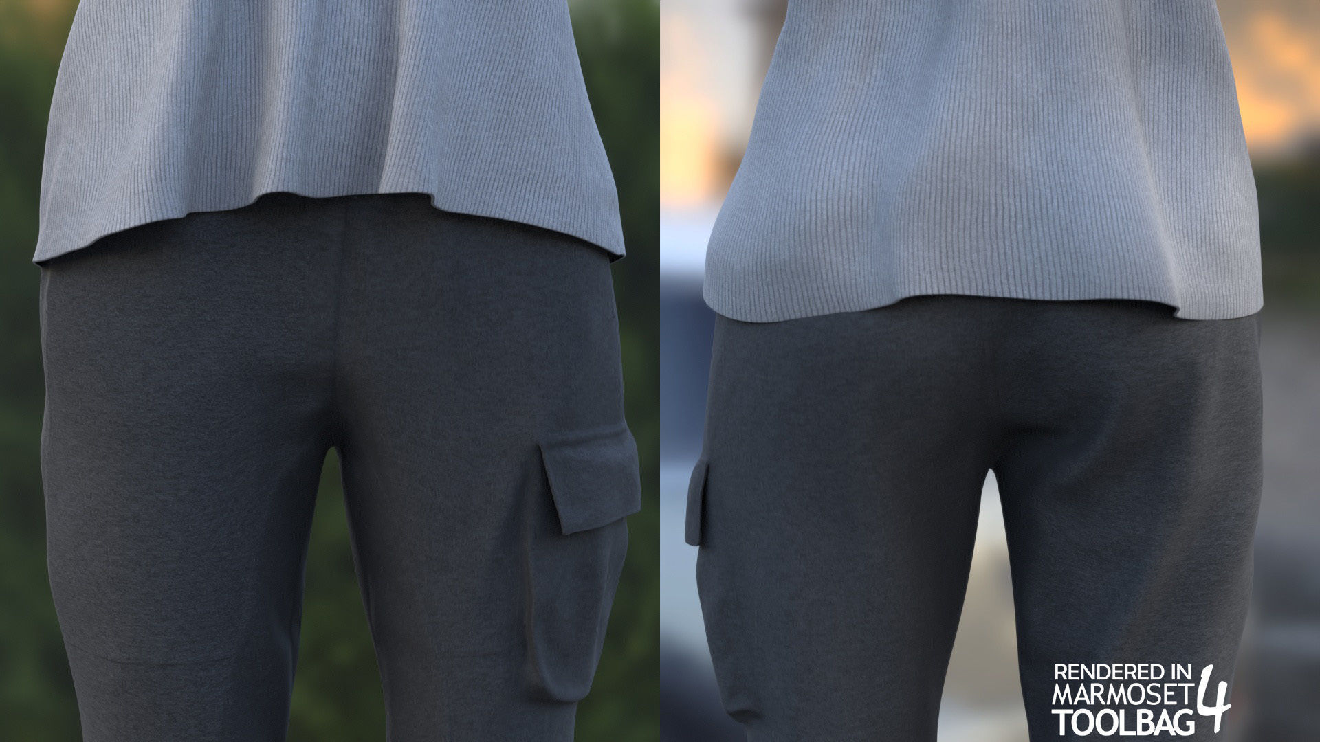 Woman Casual Outfit 5 - Modular - Rigged Low-poly 3D model_11