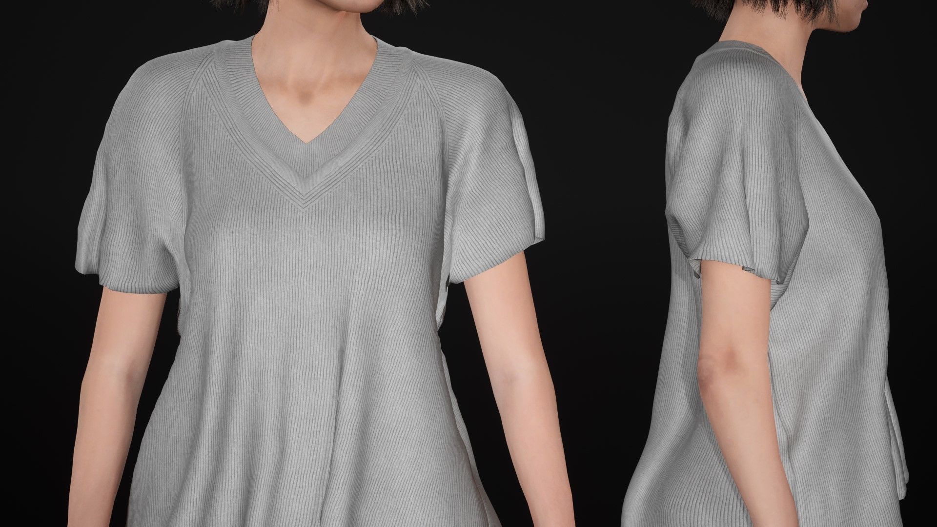 Woman Casual Outfit 5 - Modular - Rigged Low-poly 3D model_22