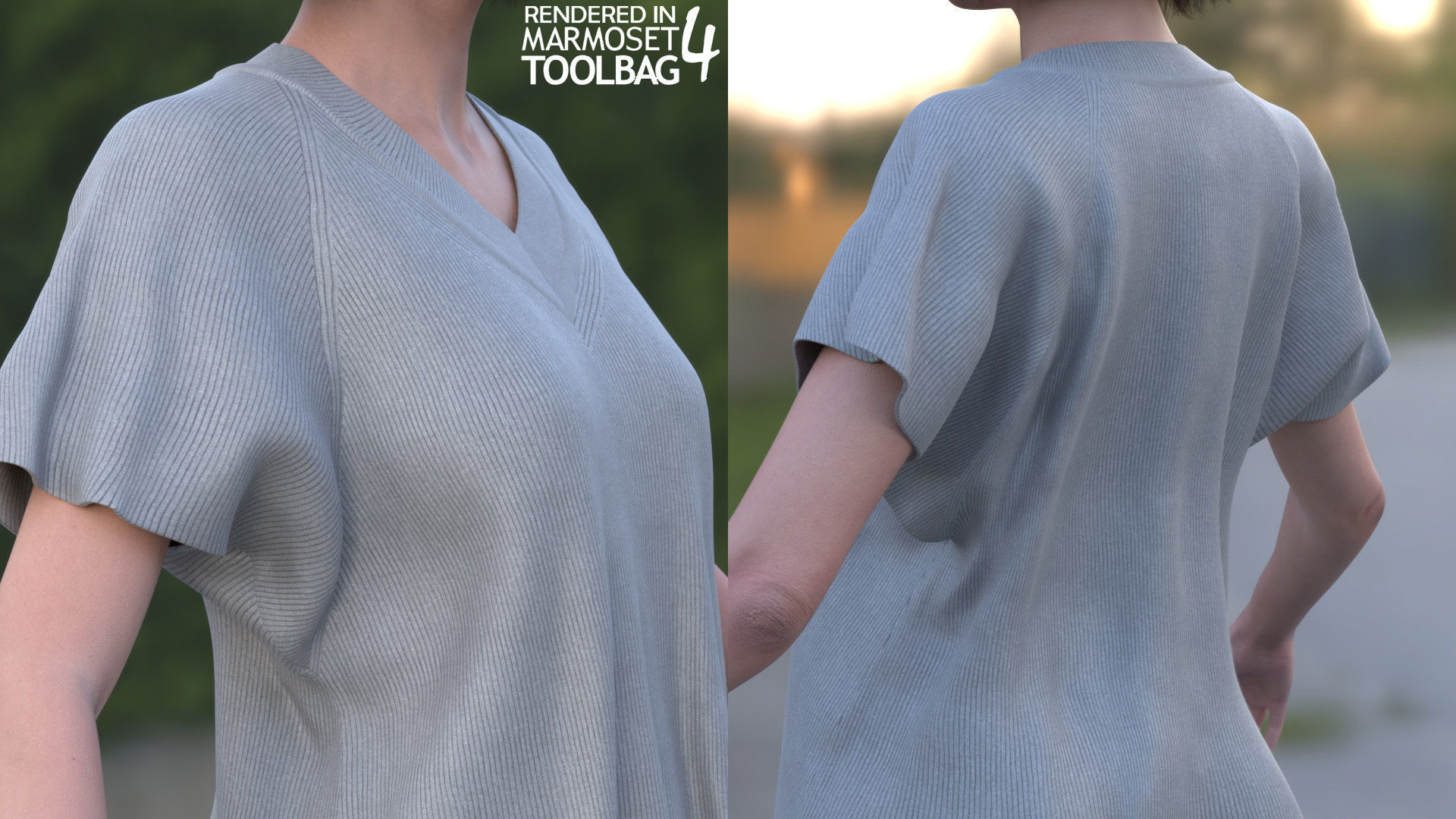Woman Casual Outfit 5 - Modular - Rigged Low-poly 3D model_10