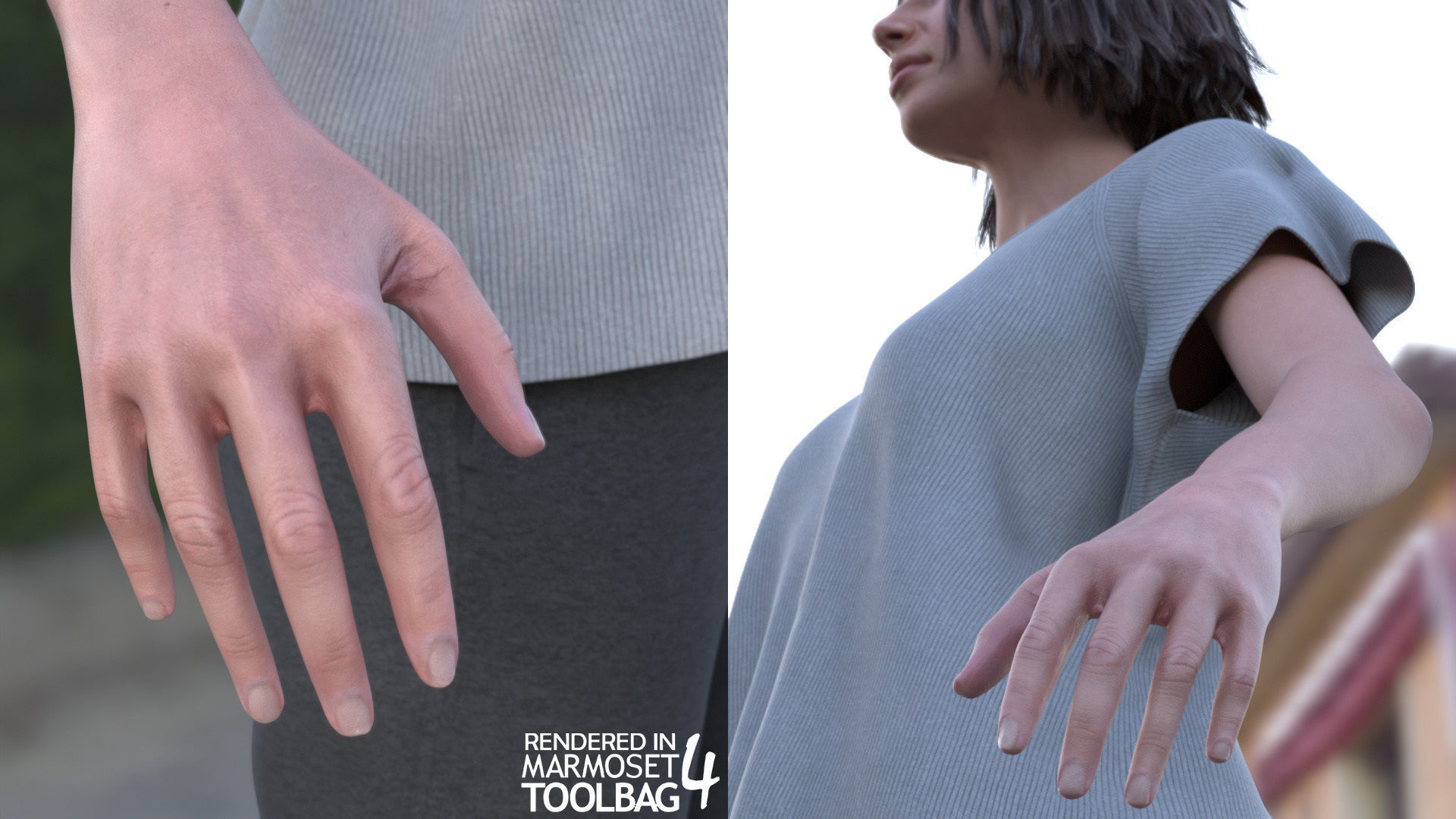 Woman Casual Outfit 5 - Modular - Rigged Low-poly 3D model_8